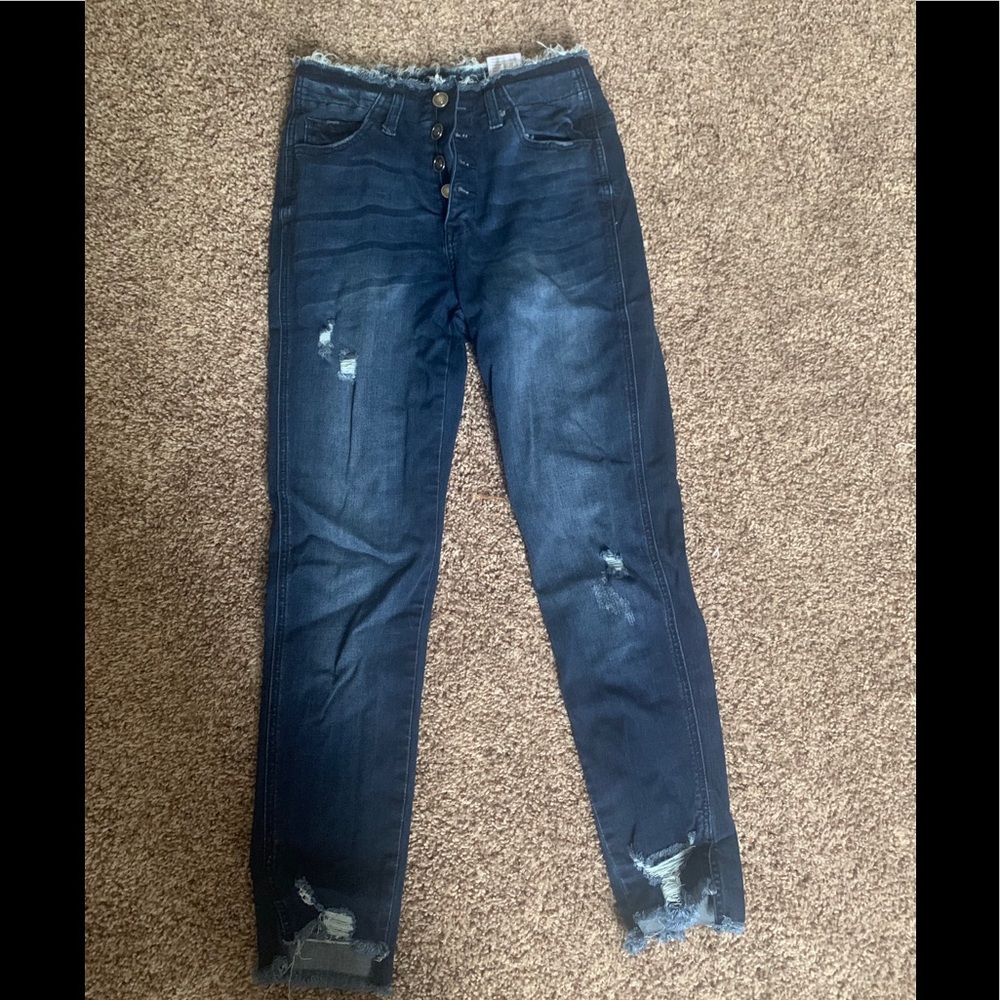 Fashion nova high rise distressed jeans